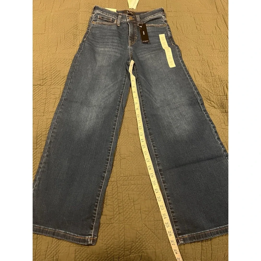 Banana Republic Women's Blue Jeans Size 25/0 Petite Wide Leg NWT Msrp‎ $90.00